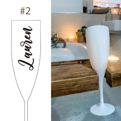 Personalized White Champagne Flute - Bridal Party Gift - I'm Getting Married