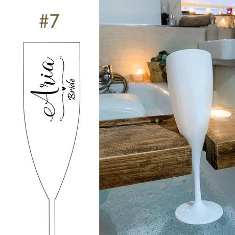 Personalized White Champagne Flute - Bridal Party Gift - I'm Getting Married