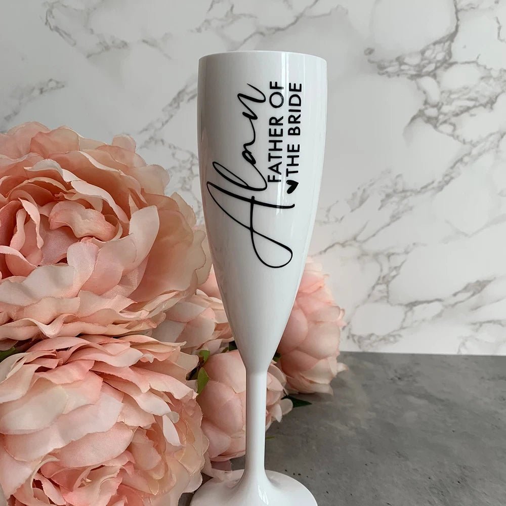 Personalized White Champagne Flute - Bridal Party Gift - I'm Getting Married