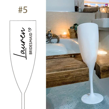 Personalized White Champagne Flute - Bridal Party Gift - I'm Getting Married